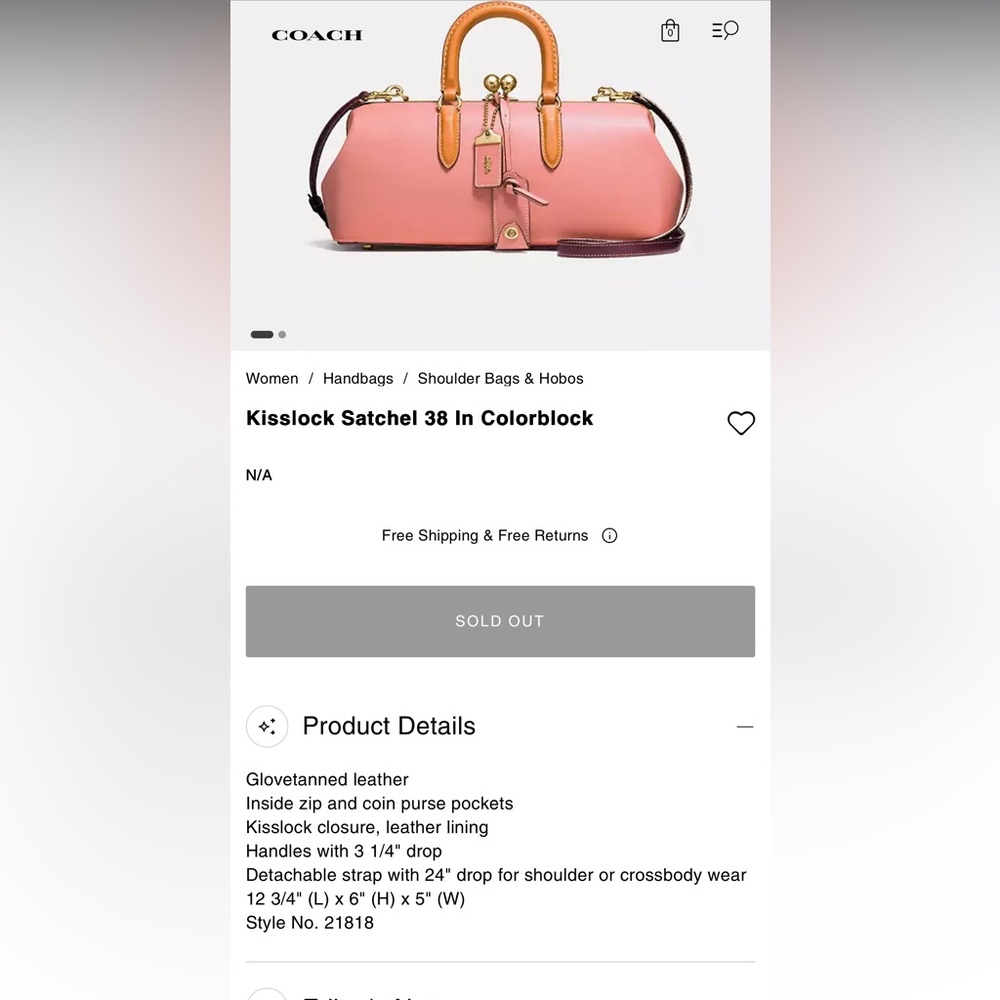 Coach Kisslock Satchel - Informational Post